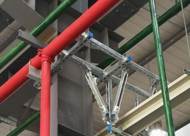 天柱该抗震支架的整体式支吊架结构协调性好